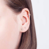 Pair Of 925 Sterling Silver Gold PVD Skull Stud Minimal Earrings